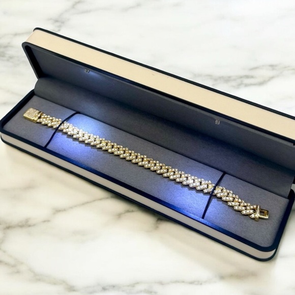 18k Gold Plated 9.90CTW Moissanite Miami Cuban Bracelet